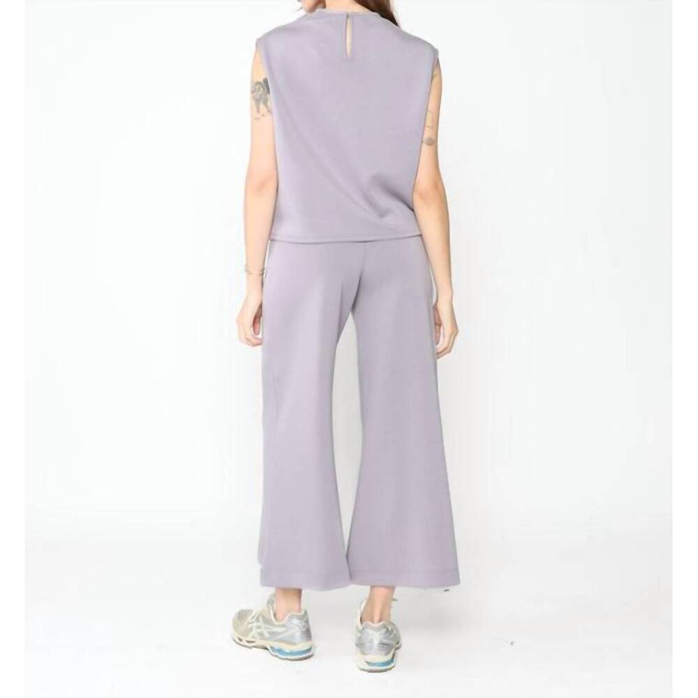 NEW RIPLEY RADER scuba cropped wide leg pants in silver - Picture 3 of 5
